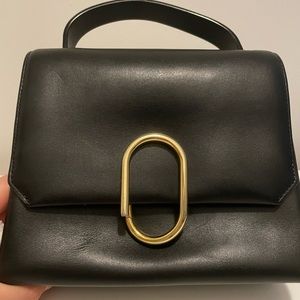 Black mini alix top handle satchel